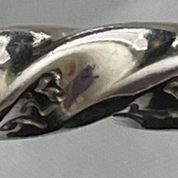 Sterling silver artist signed cable style bracelet - Picture 2 of 8